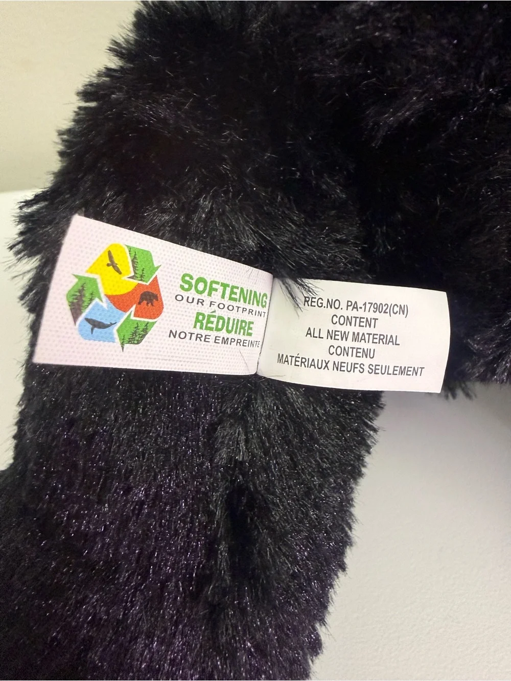 Stuffed Animal House Black Bear Plush Blue Plaid Hoodie Jasper Canada Souvenir